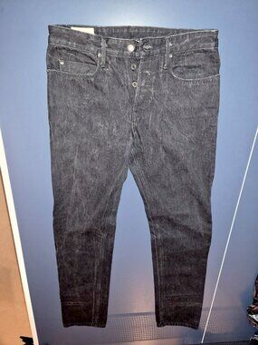 Freenote Cloth Portola Black Selvedge Jeans Faded Size 31